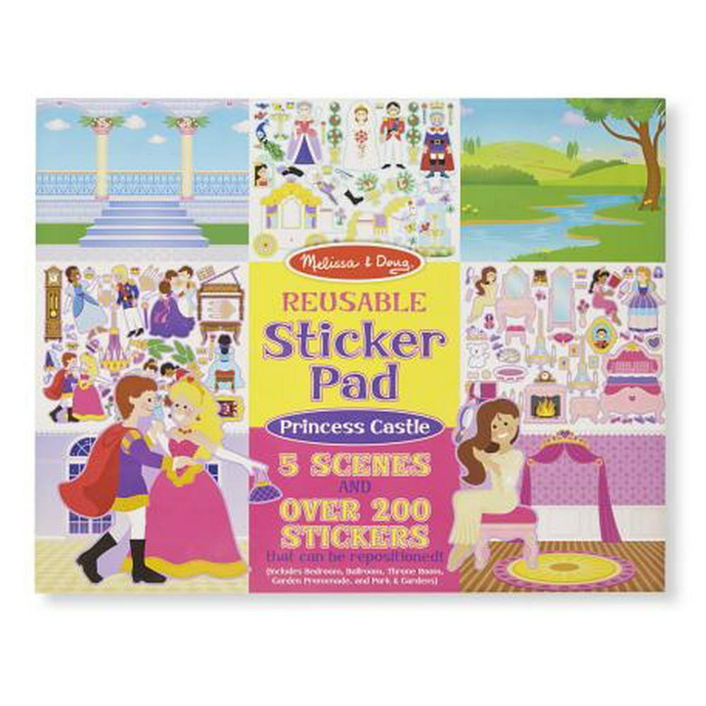 Melissa & Doug Reusable Sticker Pad Princess Castle 200+ Stickers