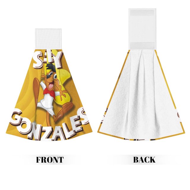 Toallas de manos Speedy-Gonzales con lazo de velcro, toallitas de manos de terciopelo coral para cocina y baño