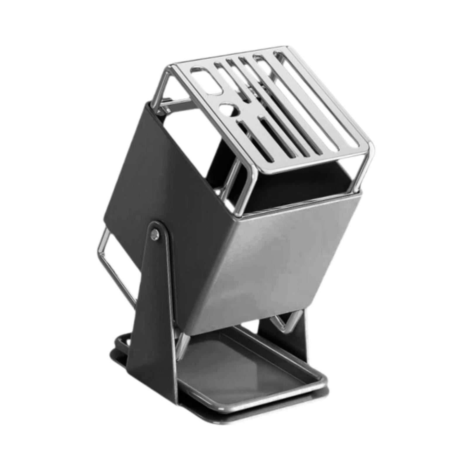 Fiocias Kitchen Knives Holder Stand Stainless Steel Utensil Block Space Saving Organizer Gray