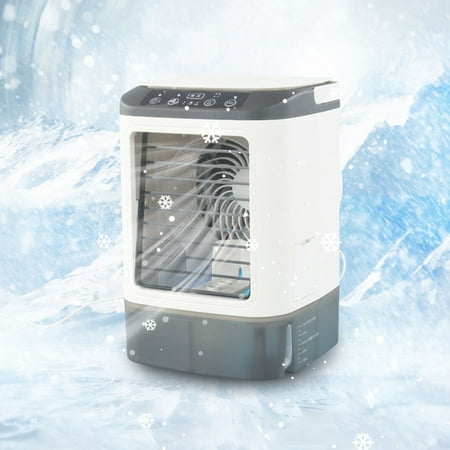 

EJWQWQE Portable Cooler Fan Student Dormitory Humidifier Silent Electric Fan Night Light Office Cooler