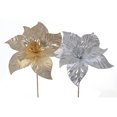 thumbnail image 1 of Christmas Shiny Poinsettia Pick - Ensemble De 6, 1 of 3