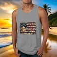 thumbnail image 2 of Cmfcve Men's Summer Oversize Tank Top Simple Versatile Patriotic Tees Sleeveless Round Neck Fitness Undershirt, 2 of 5