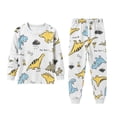 thumbnail image 2 of Cethrio Boys Cotton Pajama Sets, Long Sleeve 2 Piece Cute Crew Neck Boys' Sleepwear Gray Size 7-8T, 2 of 6