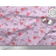 thumbnail image 3 of Soimoi Georgette Viscose Fabric Dots & Flamingo Bird Printed Craft Fabric by The Yard 42 Inch Wide, 3 of 3