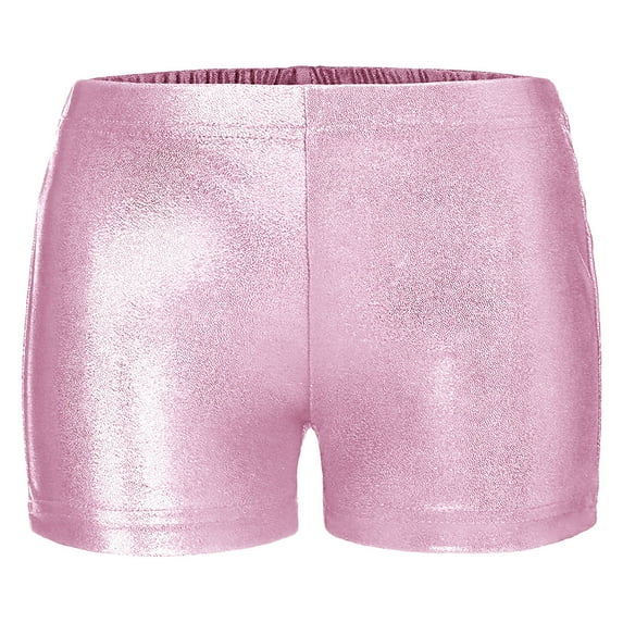 YiZYiF Kids Girls Sports Ballet Dance Booty Shorts Metallic Gymnastic Bottoms Activewear