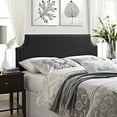 thumbnail image 4 of Modern Contemporary Urban Design Bedroom Full Size Headboard, Black, Faux Leather Wood, 4 of 4