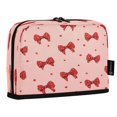 thumbnail image 2 of Standing Pencil Case with Base Large Capacity Stationery Pouch Pen Bag with Zipper for Women Men Red Bows and Polka Dots, 2 of 7