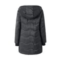 thumbnail image 4 of Womens Sherpa Lined Puffer Jacket Hooded Wave Quilted Full Zip Mid Length Padded with Poecets Warm Fall Winter Casual Outerwear, 4 of 8