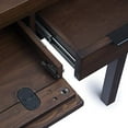 thumbnail image 3 of SIMPLIHOME Hollander SOLID WOOD Contemporary Modern 60 inch Wide Home Office Desk, Writing Table, Workstation, Study Table Furniture in Warm Walnut Brown with 2 Drawers, 3 of 5
