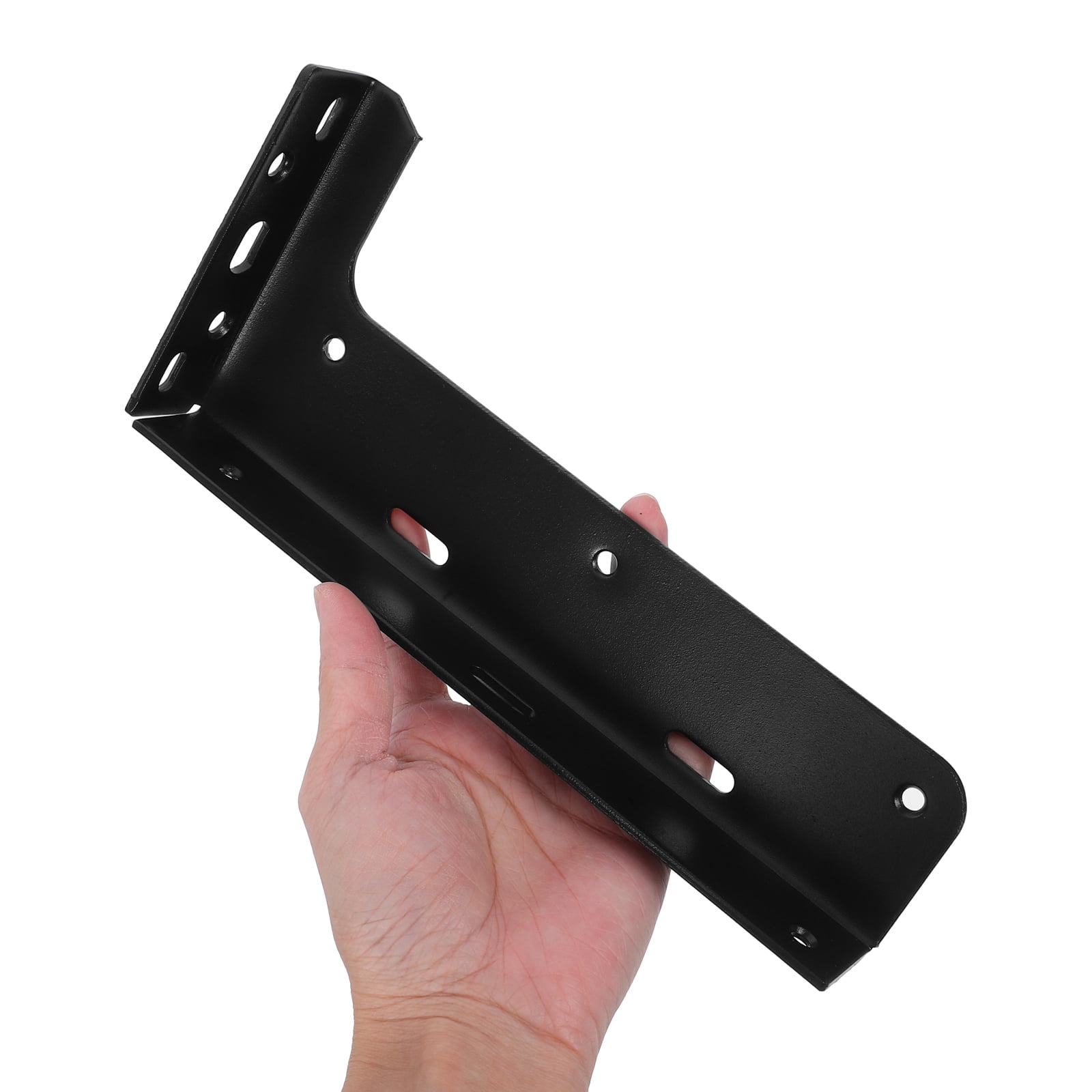 FRCOLOR 2pcs Wall Mounted Shelf Brackets For Cabinet Installation Heavy Duty Black Metal L Brackets For Floating Shelves For Kitchen And Bathroom