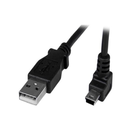 UPC: 0065030851312 | StarTech USBAMB1MU 1m Mini USB Cable Cord – A to Up Angle Mini B – Black