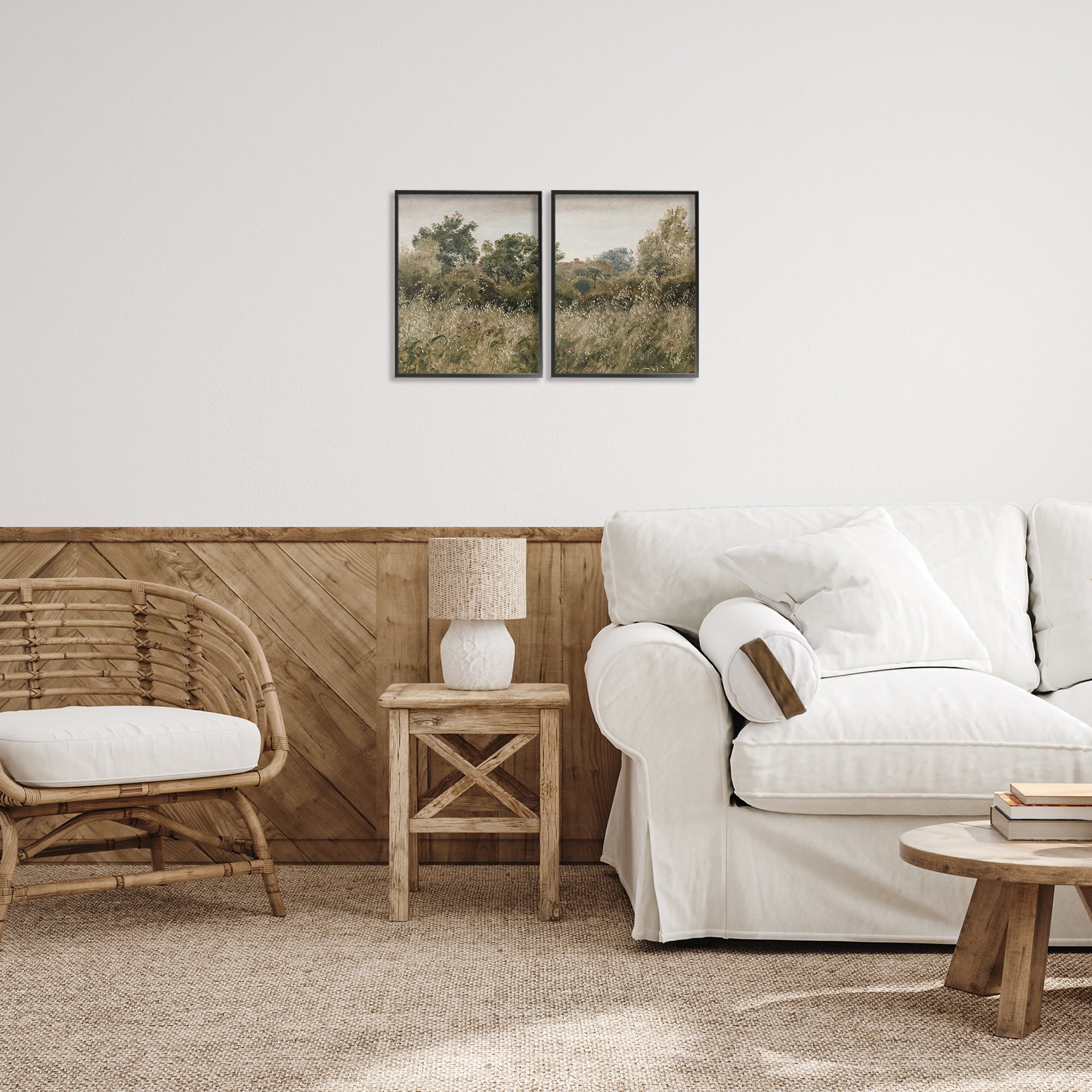 Rural Foliage Thicket 2 Piece Black Framed Giclee Art Set, design by Lettered and Lined