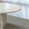 thumbnail image 5 of JERFIT 70cm Round Marble Coffee Table with Metal Base, White Natural Stone Modern Accent Table for Living Room, 5 of 8