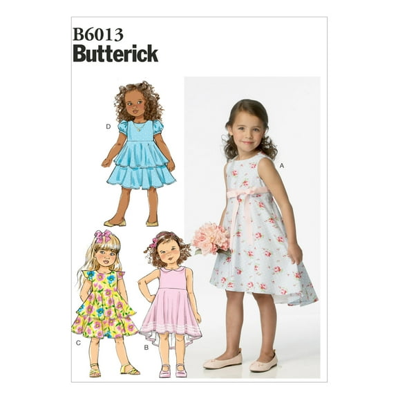 Butterick Children's Easy Sewing Pattern 6013 - Pretty Dresses