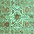 thumbnail image 1 of Ahgly Company Indoor Square Abstract Turquoise Blue Modern Area Rugs, 5' Square, 1 of 4