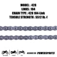 thumbnail image 2 of Cadena De Motocicleta Mrelc 428H Rompecadenas Cadena De Transmisión Resistente De 104 Eslabones, 2 of 5