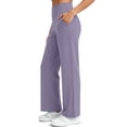 thumbnail image 2 of NELEUS Womens Plus Size 29" Wide Leg Pants Athletic Yoga Stretch Loose Legging Casual Sweatpants with Pockets,Light Purple,US Size 2XL, 2 of 9