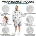 thumbnail image 5 of Wearable Oversized Blanket,White Dancing Skeleton Pattern Wearable Blanket Hoodie for Adults,Cozy Hooded Blankets with Super Pockets,Super Warm Fuzzy Pullover for Women & Men, 5 of 6