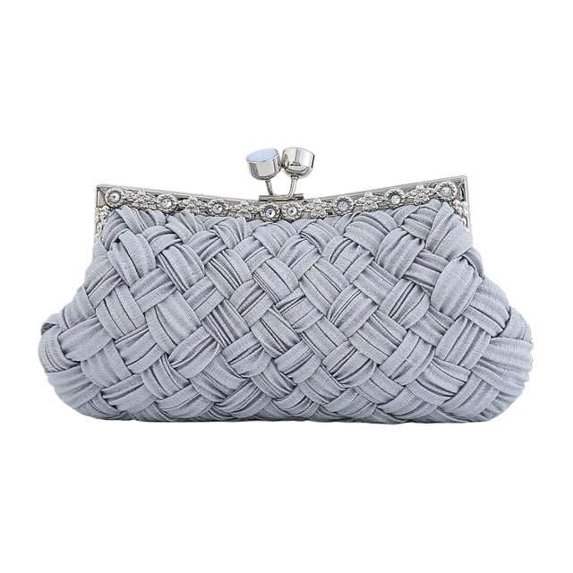 Jumpingount Bolso de mano elegante para restaurante adecuado para muchas ocasiones bolsos de mano para mujer bolso de mano desnudo Bolsas de mensajero y de hombro Gris plateado