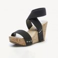 thumbnail image 1 of Sandalias de moda con remaches inferiores gruesos y tacón inclinado con banda elástica para mujer Wmkox8yii  sa1809, 1 of 4