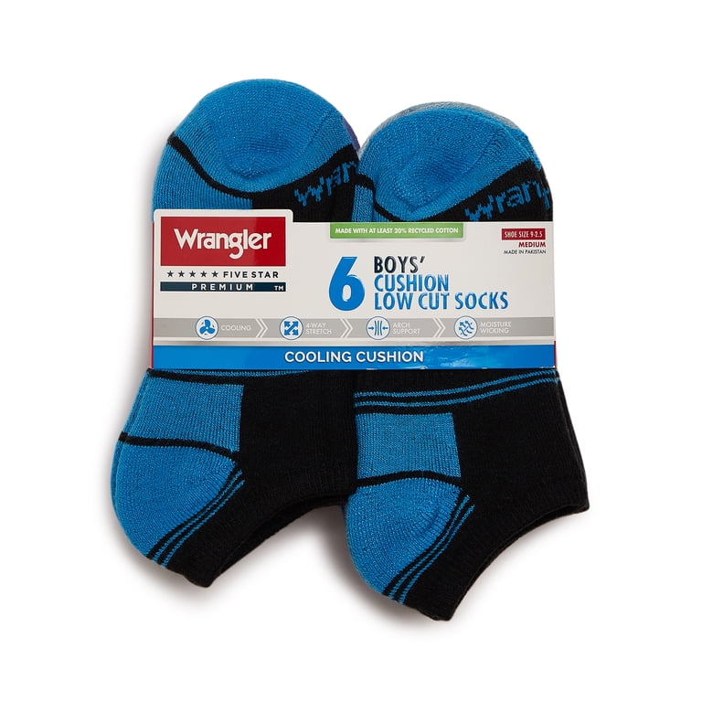 Wrangler Boys Essentials Cool Comfort Low-Cut Socks 6-Pack photo 6