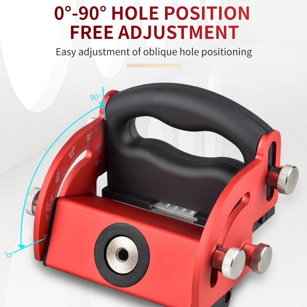 Woodworking Pocket Hole Jig with Aluminum Alloy Oblique Hole Locator Punch for Wood Board Splicing Installation