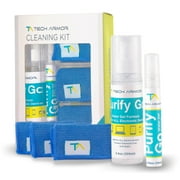 Tech Armor Screen Cleaner Kit [3.4oz +0.8oz] Best for Smartphones, iPhone, iPads, Eyeglasses, e-Readers, Laptop, TV Screen Cleaner, and Desktop/Computer Monitor Screen Cleaner Spray + 2 Cloths