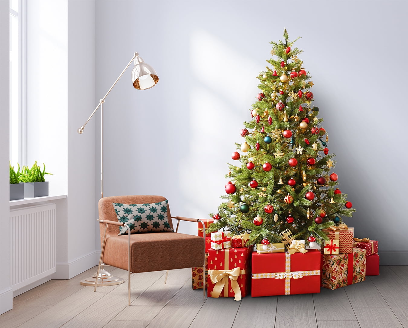 Simply Daisy Mint Colored Christmas Stars Christmas Soft Spun Polyester Decorative Throw Pillow, 14" x 20"