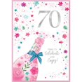 thumbnail image 1 of Simon Elvin - Tarjeta de Felicitación Mid Season Time To Celebrate 70th - Pack de 6 (Rosa, Blanco), 1 of 2