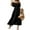 Black, variant on Women's Ruched Off Shoulder Short Sleeve Midi Dress Polyester 100% with Partially Lined Body Comfortable Evening Wear