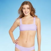 Juniors' Square Neck Bralette Bikini Top - Xhilaration Lavender L, Purple