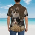 thumbnail image 6 of Daiia Cat Family Hawaiian Shirt for Men Gentle Cotton Regular Short Sleeve Casual-X-Large, 6 of 9