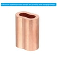 thumbnail image 4 of Unique Bargains 1/4" / 6mm Wire Rope Loop Sleeve, 5 Pack Copper Double Ferrule Duplex Crimping Loop Sleeve, Golden, 4 of 5