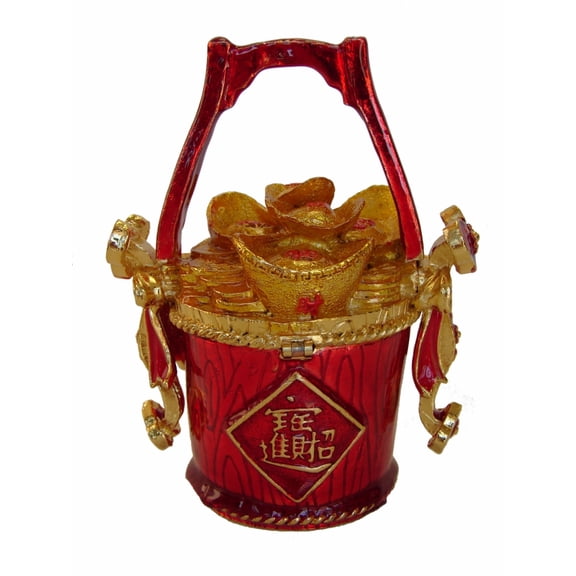 Bejeweled Golden Bucket for Feng Shui Wealth