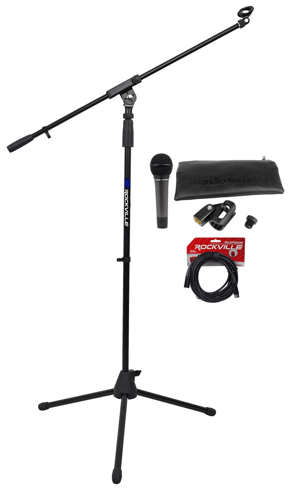 Audio Technica ATM510 Cardioid Dynamic Vocal Microphone Mic +Tripod Stand +XLR