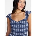 thumbnail image 4 of No Boundaries Smocked Romper with Flutter Sleeves, Women’s XXS-XXL, 4 of 5