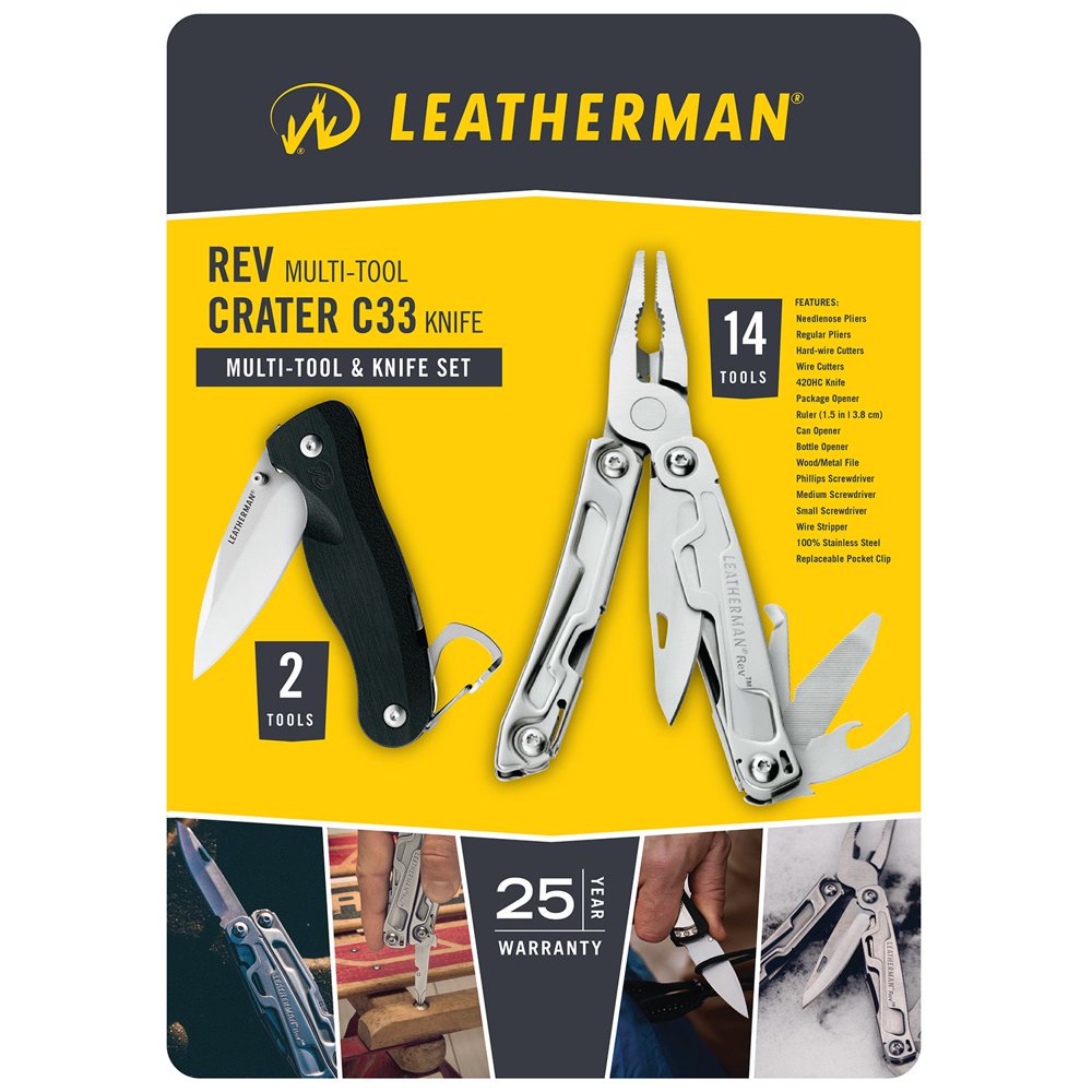 Leatherman Rev and Crater C33 MultiTool Knife Set