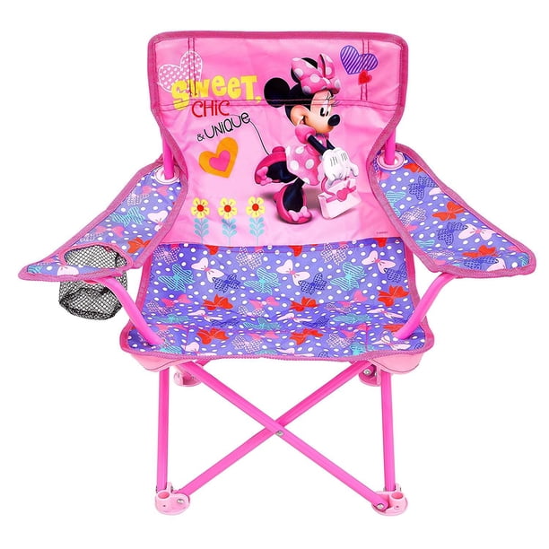 Minnie Camp Chair for Kids, Portable Camping Fold N Go Chair with Carry