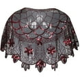thumbnail image 4 of PrettyGuide Women's 1920s Shawl Beaded Evening Wraps Flapper Bolero, 4 of 5