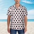 thumbnail image 4 of Pink Argyle Black White Hawaiian Shirts For Men, Summer Short-Sleeve Relaxed-Fit Button-Down Shirts X-Large, 4 of 9