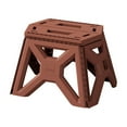 thumbnail image 3 of Xuniizn Collapsible stool, Folding Step Stool for Adults Holds Up to 300 lbs, Non-Slip Folding Stools with Portable Handle, Compact Plastic Foldable Step Stool for Bathroom, Bedroom, Kitchen, Brown, 3 of 7