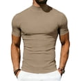 thumbnail image 2 of Mens Mock Turtleneck Shirts Casual Cotton Short Sleeve Shirt Basic Half Neck T-Shirts, 2 of 10