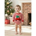 thumbnail image 4 of Miaouyo Infant Baby Girls Boys Christmas Fall Romper 0 3 6 9 12 18 Months Stripes Embroidery Candy Cane/Tree Fall Bodysuit, 4 of 9