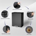 thumbnail image 4 of Garvee 16 Gallon Kitchen Trash Can, 30L+30L Step Dual Recycling Bin, Large Stainless Steel Garbage Can with 2 Removable Barrel, Wide Step Pedal, Soft Close Lid, Black, 4 of 8
