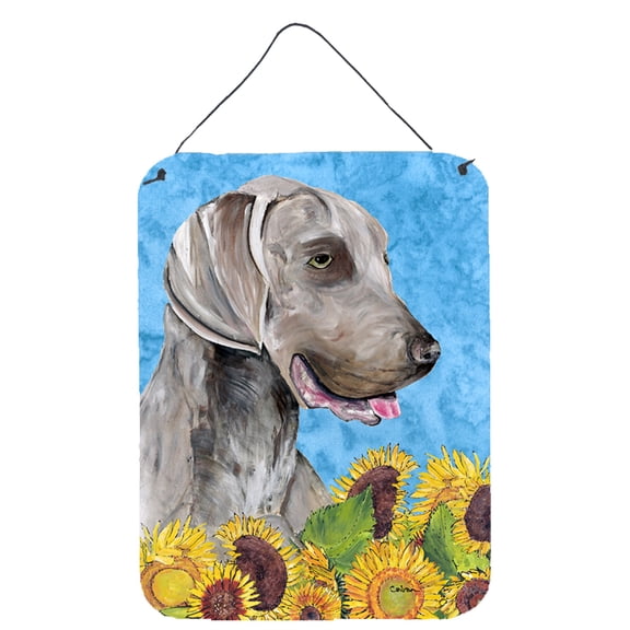 Weimaraner in Summer Flowers Wall or Door Hanging Prints