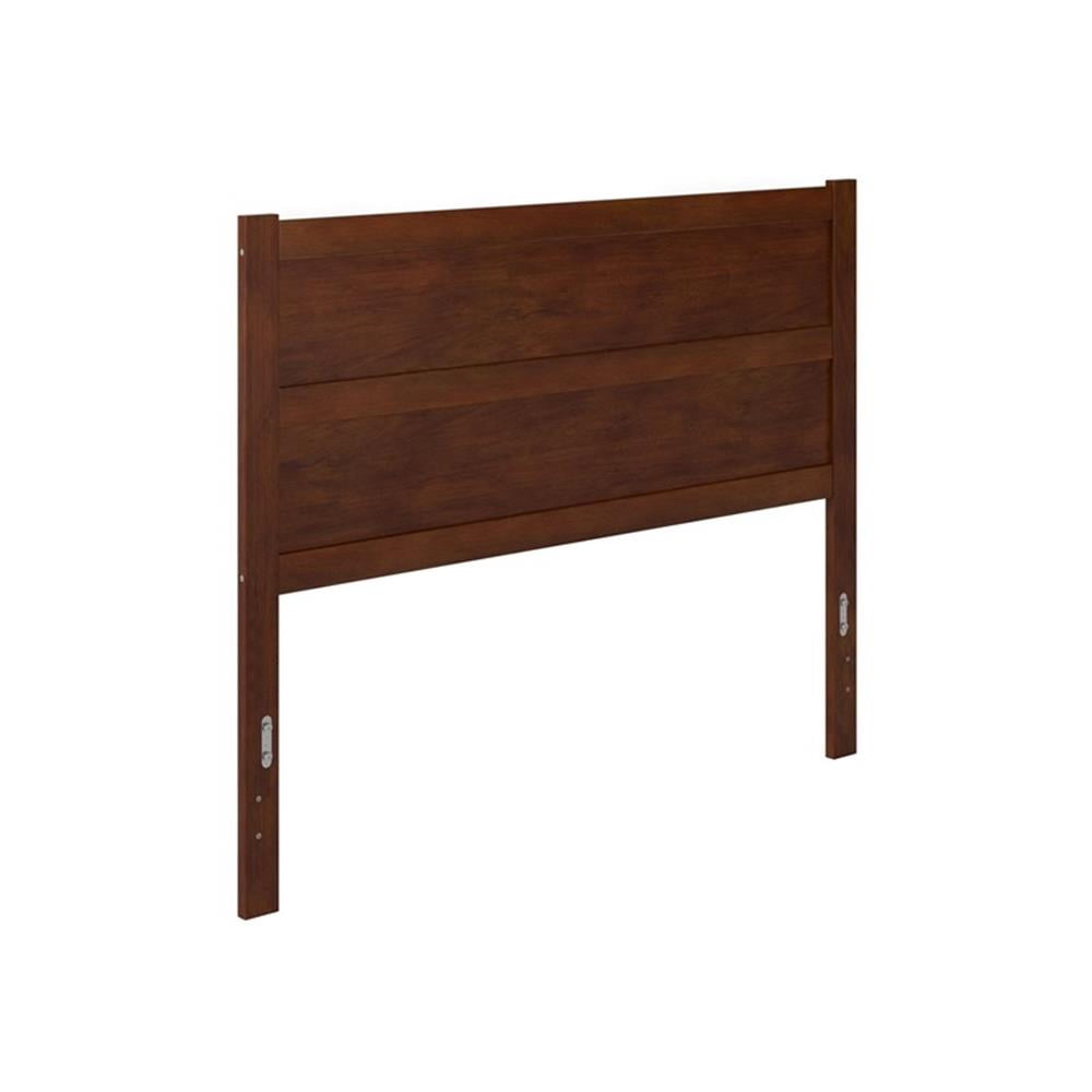 Pemberly Row Contemporary Mid-Century Panel Wood Headboard Queen Walnut