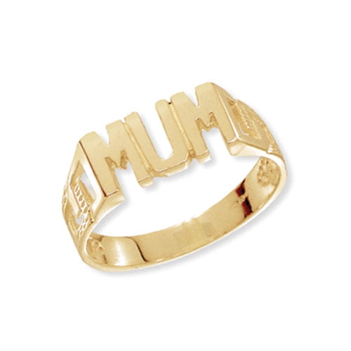 Cute 9k Gold Women Mum Ring