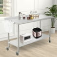 thumbnail image 2 of EDTara Stainless Steel Work Table, Food Prep Table with Adjustable Undershelf & Tool Hooks, Heavy Duty Commercial Utility Table for Kitchen, Warehouse, Garage & Garden, 2 of 7
