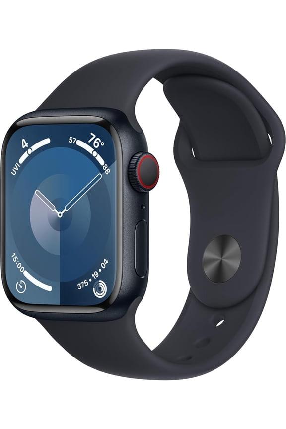 Pre-Owned Apple Watch Series 9 [GPS 41mm] Smartwatch with Aluminum Case and Midnight Sport Band - S/M. Fitness Tracker, ECG Apps, Always-On Retina Display, Water Resistant - Midnight (Good)