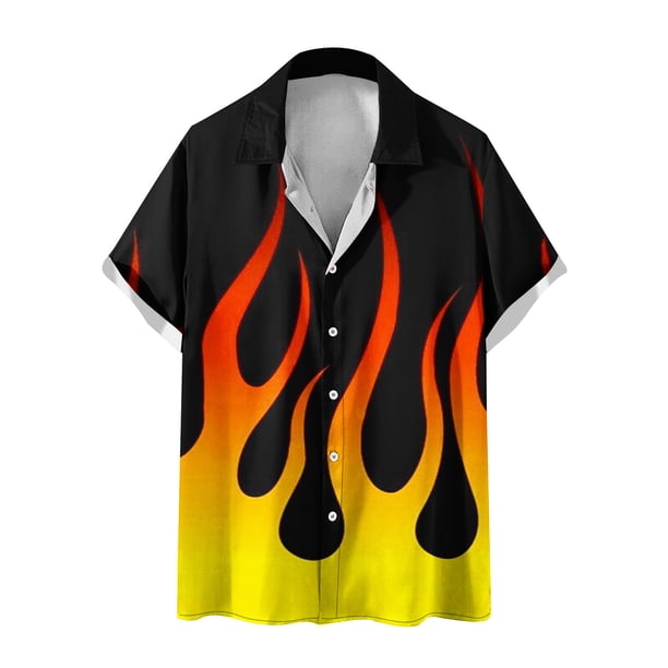Camisas de Manga Larga para Hombres Blusa Cómoda de Cuello de Impresión, Camisa Casual de Poliéster para Uso Diario, de Fiesta Y de Primavera de Verano